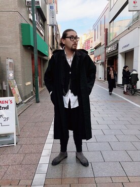 「B'2nd（ビーセカンド）のアイテム（カーゴパンツ）」を使った、胸毛王子さん（メンズ・181cm）の冬コーディネート