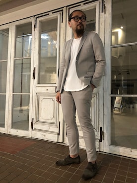 「SOLIDO（ソリード）のアイテム（ジャケット/アウター）」を使った、胸毛王子さん（メンズ・182cm）の夏コーディネート