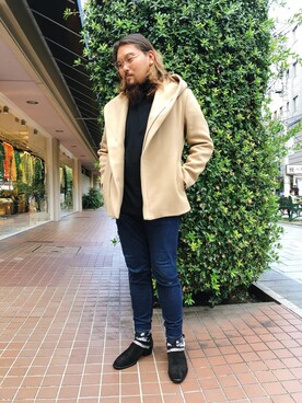 「B2nd」｜「アイテム（その他アウター）」を使った、胸毛王子さん（メンズ・182cm）の秋コーディネート