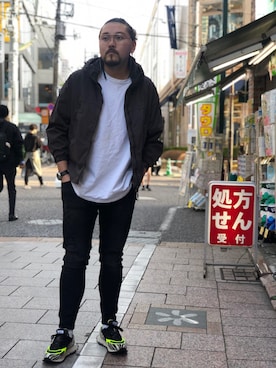 「TATRAS（タトラス）のアイテム（ブルゾン）」を使った、胸毛王子さん（メンズ・182cm）の春コーディネート