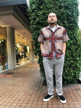 「Stepney Workers Club（ステファニーワーカーズクラブ）のアイテム」を使った、胸毛王子さん（メンズ・182cm）の春コーディネート