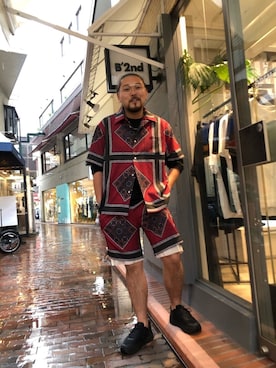 胸毛王子さん（メンズ・182cm）の春コーディネート