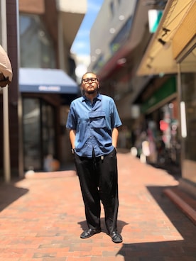 「C DIEM(カルペディエム)のアイテム」を使った、胸毛王子さん(メンズ・182cm)の春コーディネート