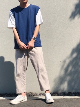 「GLOBAL WORK（グローバルワーク）のアイテム（腕時計）」を使った、かぞぞう☺︎🐘さん（メンズ・168cm）の夏コーディネート