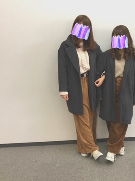 「RETRO GIRL（レトロガール）のアイテム（チェスターコート）」を使った、ゆきさん（レディース・161cm）の冬コーディネート