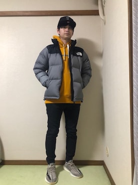 「northface（ノースフェイス）のアイテム」を使った、gagamalu23さん（メンズ・174cm）の冬コーディネート