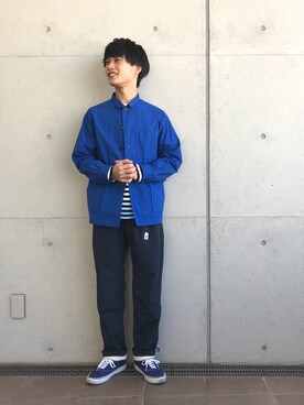 「アニエスベー」｜「アイテム（ブルゾン）」を使った、EZAKIさん（メンズ・173cm）の春コーディネート