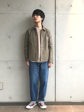 「LEE」｜「アイテム（その他アウター）」を使った、EZAKIさん（メンズ・173cm）の冬コーディネート