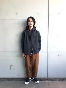 「CONVERSE（コンバース）のアイテム（スリッポン）」を使った、EZAKIさん（メンズ・173cm）の冬コーディネート