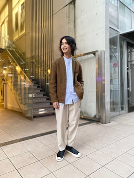 「CONVERSE（コンバース）のアイテム（スリッポン）」を使った、EZAKIさん（メンズ・173cm）の冬コーディネート