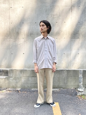 「アイテム（スリッポン）」を使った、EZAKIさん（メンズ・173cm・20代）の春コーディネート
