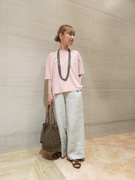 「RODE SKO（ロデスコ）のMARIA タッセルペーパーショルダー（ショルダーバッグ）」を使った、nanaさん（レディース・153cm）の春コーディネート