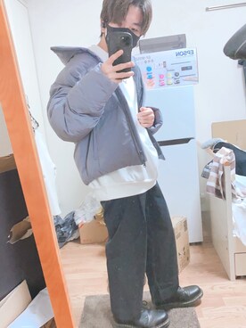 「Adoon plain（アドーンプレーン）のアイテム（スウェット）」を使った、yukkeさん（メンズ・163cm）の冬コーディネート