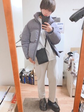「Adoon plain（アドーンプレーン）のアイテム（スウェット）」を使った、yukkeさん（メンズ・163cm）の冬コーディネート