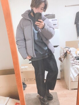「Adoon plain（アドーンプレーン）のアイテム（スウェット）」を使った、yukkeさん（メンズ・163cm）の冬コーディネート