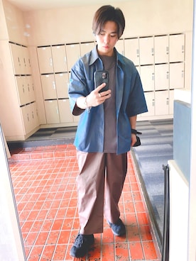「Steven Alan（スティーブンアラン）のアイテム（シューズ）」を使った、yukkeさん（メンズ・163cm）の夏コーディネート