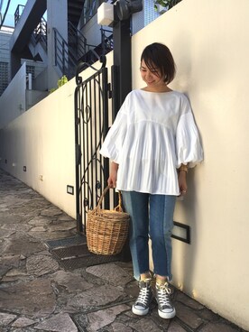 「バルーンスリーブ」｜みょん／ALAND STAFFさん（レディース・163cm）の冬コーディネート