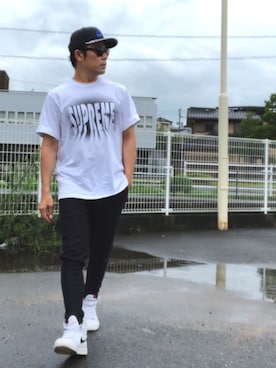 Tシャツ カットソーを使った 黒白コーデ のメンズ人気ファッションコーディネート Wear