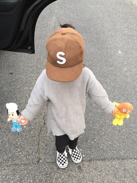 「アイテム（おもちゃ、ブルー系）」を使った、MICHIKAさん（キッズ・90cm）の秋コーディネート