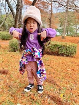 「5歳」｜「アイテム（スウェットパンツ）」を使った、MICHIKAさん（キッズ・110cm）の冬コーディネート