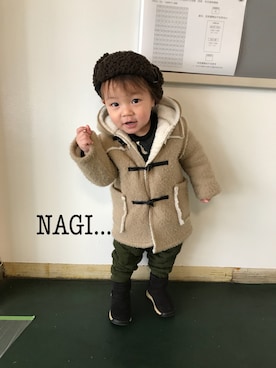 「CIAOPANIC TYPY（チャオパニックティピー）のアイテム（ダッフルコート）」を使った、ana...ibu...さん（キッズ・100cm）の冬コーディネート