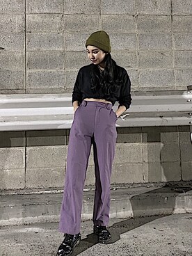 「GRL」｜「アイテム（ニットキャップ/ビーニー）」を使った、ParuParuさん（レディース・157cm）の冬コーディネート