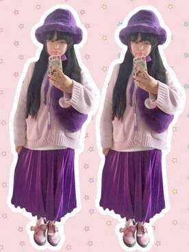 「cache cache（カシュ カシュ）のアイテム（ニット/セーター）」を使った、momiboboさん（レディース・163cm）の秋コーディネート