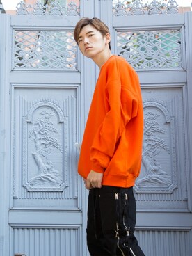 「GILDAN（ギルダン）のアイテム（スウェット）」を使った、-さん（メンズ・179cm）の秋コーディネート