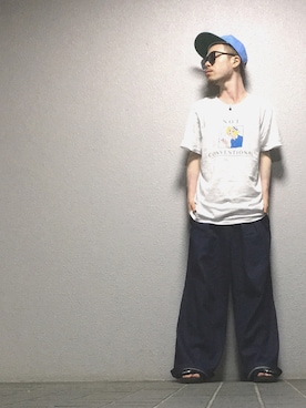 「RIPNDIP（リップンディップ）のアイテム（キャップ）」を使った、S.c.o.さん（メンズ・170cm）の夏コーディネート