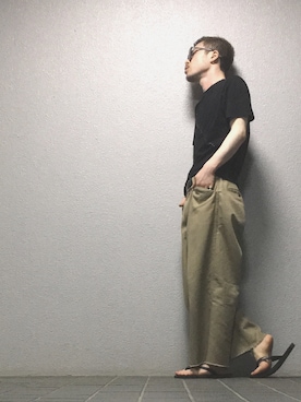 「サタデーズ ニューヨークシティ (Saturdays NYC)」｜「アイテム（サンダル）」を使った、S.c.o.さん（メンズ・170cm）の夏コーディネート