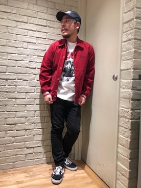 「G-SHOCK」｜「アイテム（スタジャン）」を使った、hashikenさん（メンズ・172cm）の春コーディネート