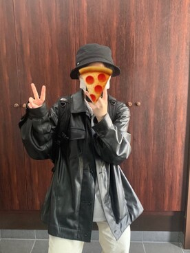「Kastane（カスタネ）のアイテム（ライダースジャケット）」を使った、🐼さん（レディース・156cm）の春コーディネート
