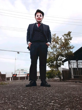 「TAKA-Q（タカキュー）のアイテム（フォーマルスーツ/小物）」を使った、車輪さん（メンズ・162cm）の春コーディネート