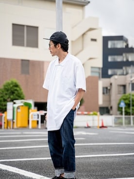 「アイテム（ポロシャツ）」を使った、Kato-Aさん（メンズ・165cm・40代）の夏コーディネート