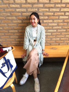 「スプリングSENSEOFPLACE」｜「アイテム（その他アウター）」を使った、AI ♡さん（レディース・163cm）の秋コーディネート