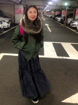 「FREAK'S STORE（フリークスストア）のアイテム（ストール/ショール）」を使った、AI ♡さん（レディース・163cm）の冬コーディネート