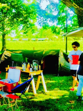 「NIKE（ナイキ）のアイテム（ビーチサンダル）」を使った、ラモスだよーさん（メンズ・165cm）の夏コーディネート