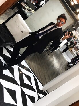 「AOYAMA（アオヤマ）のアイテム（スーツジャケット）」を使った、Kさん（メンズ・182cm）の春コーディネート