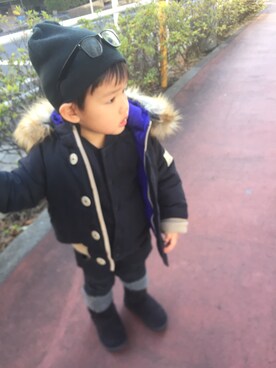 「FLYING TIGERS（フライングタイガー）のアイテム（帽子）」を使った、Kai☆☆さん（キッズ・90cm）の冬コーディネート