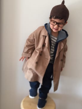 「フェリシモキッズ（フェリシモキッズ）のアイテム（ジャケット/アウター）」を使った、Kai☆☆さん（キッズ・90cm）の冬コーディネート