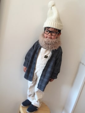 「2歳5ヶ月」｜「アイテム（サロペット/オーバーオール）」を使った、Kai☆☆さん（キッズ・90cm）の冬コーディネート
