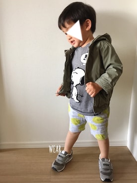 「ベルイエロー」｜「アイテム（ジャケット/アウター）」を使った、Kai☆☆さん（キッズ・90cm）の春コーディネート