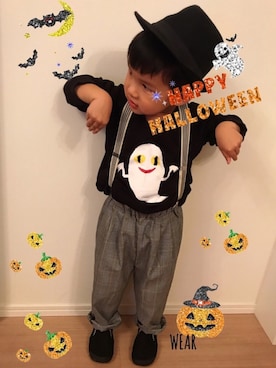 「SPACE（スペース）のアイテム」を使った、Kai☆☆さん（キッズ・100cm）の秋コーディネート