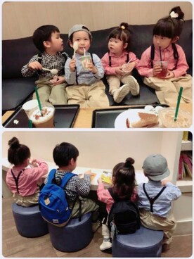 「アイテム（ラッピングキット、レッド系）」を使った、Kai☆☆さん（キッズ・100cm）の春コーディネート