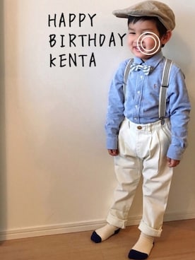 「ハンチング」｜「アイテム（ニットキャップ/ビーニー）」を使った、Kai☆☆さん（キッズ・100cm）の春コーディネート