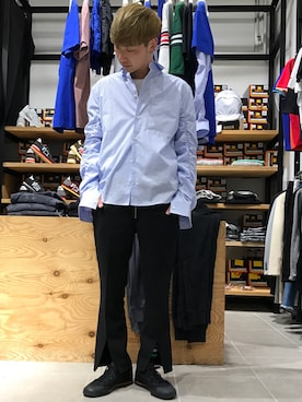「MSGM（エムエスジーエム）のアイテム（シャツ/ブラウス）」を使った、Junya Kasugaさん（メンズ・170cm）の春コーディネート