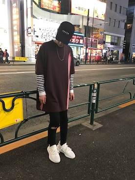 「RAF SIMONS（ラフシモンズ）のアイテム」を使った、Junya Kasugaさん（メンズ・170cm）の春コーディネート