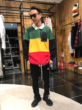 「Palm Angels（パームエンジェルス）のアイテム」を使った、Junya Kasugaさん（メンズ・170cm）の夏コーディネート