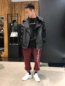 「DANKE SCHON（ダンケシェーン）のアイテム（ライダースジャケット）」を使った、Junya Kasugaさん（メンズ・170cm）の秋コーディネート