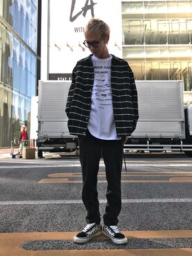 「DANKE SCHON（ダンケシェーン）のアイテム（ブルゾン）」を使った、Junya Kasugaさん（メンズ・170cm）の秋コーディネート